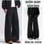 Quần Jean Nam FABUMAN ống RỘNG dáng dài suông màu xám đen 33cm chất Jean bò cạp cao bigsize