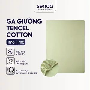 Ga giường Lụa Tencel Cotton 1m6 1m8 Sen Đá Home Bedding cao cấp trơn màu, drap bo chun trải nệm 1m6x2m 1m8x2m, bọc đệm