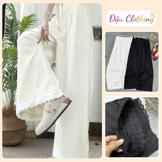Quần Dài Phối Ren Thô Bigsize Nữ Cạp Chun Khóa Kéo Dễ Thương Cho Chubby Sang Chảnh Q562