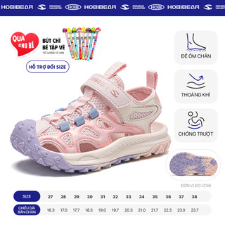 Sandal bé gái HOBIBEAR EK1193 Pink có thiết kế bít mũi, vải mesh thoáng khí và đế TPR chống trượt