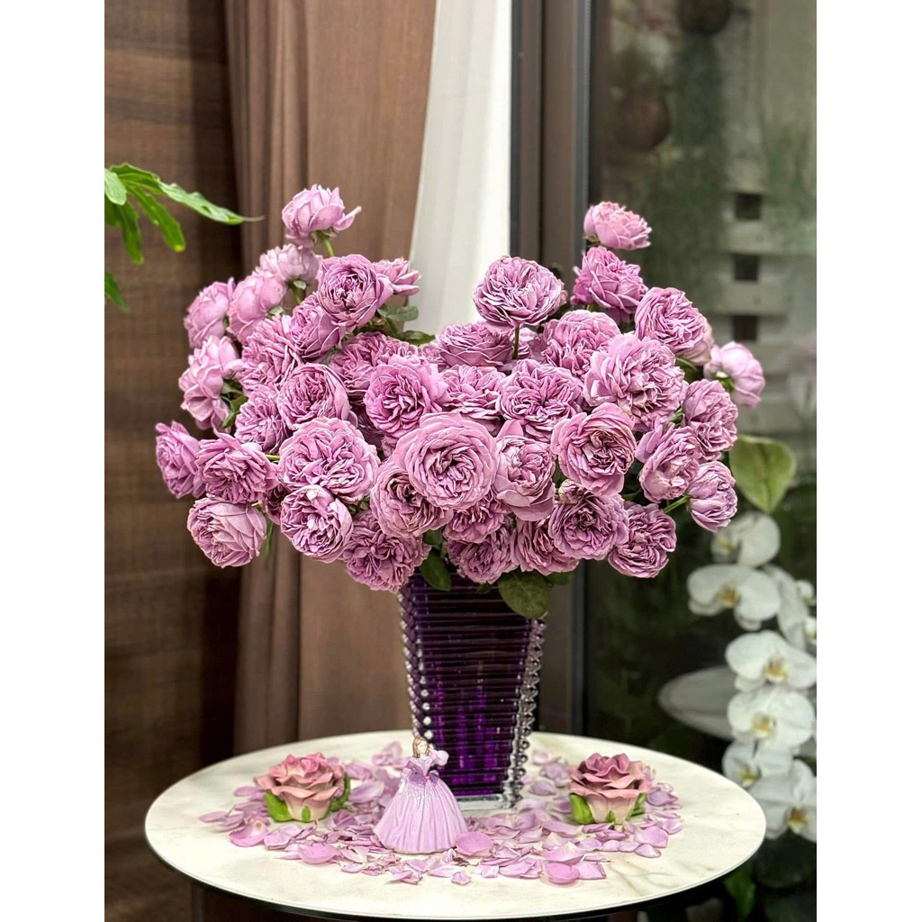 Bình cắm hoa thủy tinh dáng tháp cao cấp Crista home 28cm | Sang trọng nhiều sắc màu | Tặng khăn ren