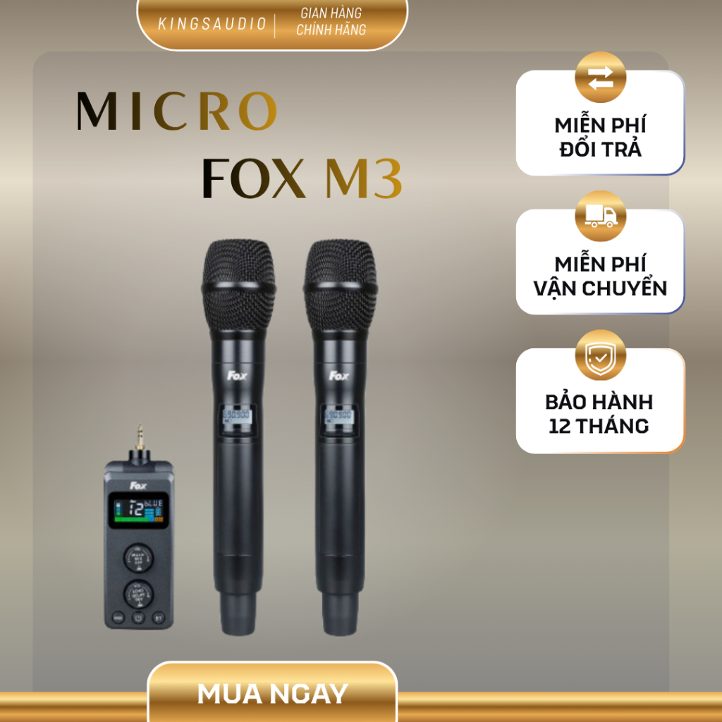 Micro Không Dây Fox M3 – Bluetooth 5.3, Chống Hú DSP, Thu Xa 50m – Hàng ...