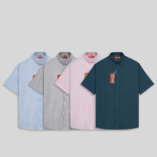 [ BIGSIZE UP TO 135KG ] Áo sơ mi nam ngắn tay oxford kẻ sọc nhỏ tôn dáng che khuyết điểm vùng. SMOX2