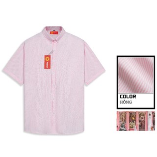 [ BIGSIZE UP TO 135KG ] Áo sơ mi nam ngắn tay oxford kẻ sọc nhỏ tôn dáng che khuyết điểm vùng. SMOX2