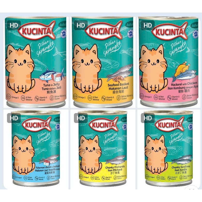 [2-5-10 LON] Pate Kucinta Từ Cá Thật - Malaysia (Lon 400g)-pate mèo