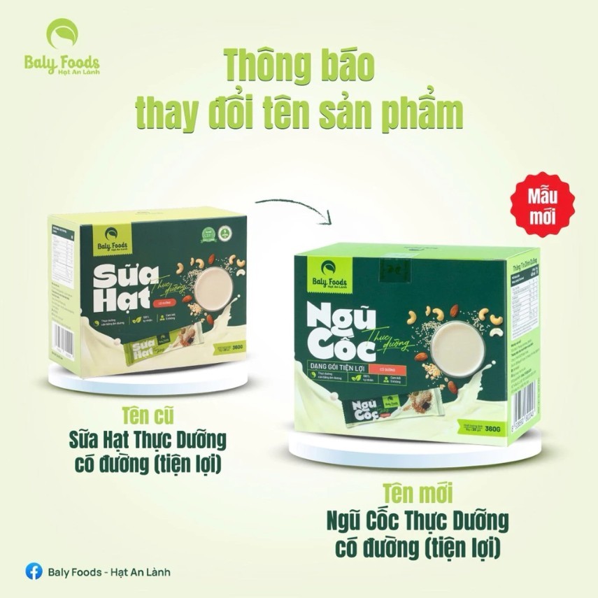 [Combo Mua 5 Tặng 1] Sữa Hạt Ngũ Cốc Thực Dưỡng BalyFoods Hộp 20 Gói Tiện Lợi Có Đường