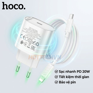 Bộ Củ Sạc Nhanh HOCO C109A PD20W Cổng Ra TypeC, Sử Dụng An Toàn Ổn Định Không Nóng Máy Bảo Vệ Thiết Bị.