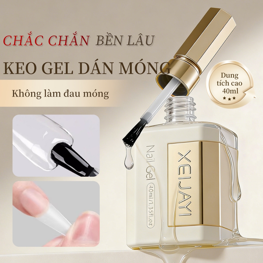 XEIJAYI 40ml - Keo dán móng giả, độ bám dính cao và lâu trôi, không dễ bong tróc, thích hợp sử dụng trong các tiệm nail.