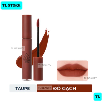 [TEM PHỤ + VAT] Son kem lì phiên bản tròn màu đỏ gạch Hàn Quốc 3CE Velvet Lip Tint #Taupe