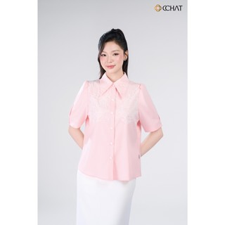 Áo Sơ Mi Nữ 𝐂𝐂𝐇𝐀𝐓 Dáng Suông Phối Ren Haein Chất Liệu Cao Cấp 16FNT8053ST