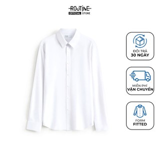 [🔥HOT] Áo Sơ Mi Nam Công Sở Tay Dài Trắng Trơn Form Fitted - Routine 10S26SHL054