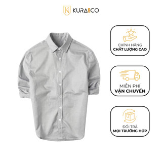 Áo Sơ Mi Trơn Nam VẢI OXFORD CAO CẤP Màu Xám Dài Tay vải Oxford cao cấp - KURAMAN