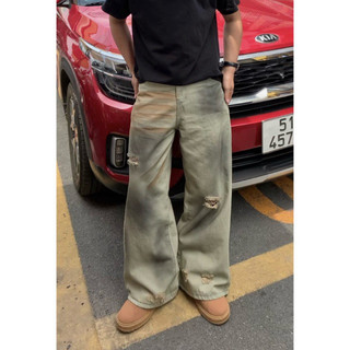 Quần Jean Cao Cấp D’KENDAL Ống Suông Rộng Unisex,Jean Dày Dặn Mềm Mịn Không Nhăn Xù,Đổ màu.Design By D’KENDALLocal Brand