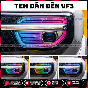 Decal dán đèn Vf3, Tem decal dán xe trang trí xe bền màu, chống nước
