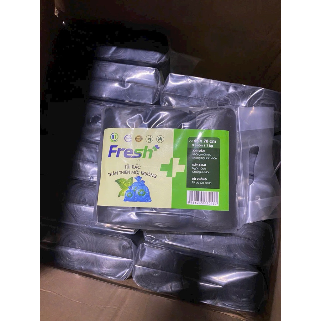 Túi rác màu Đen 03 cuộn - Tự hủy sinh học *1kg