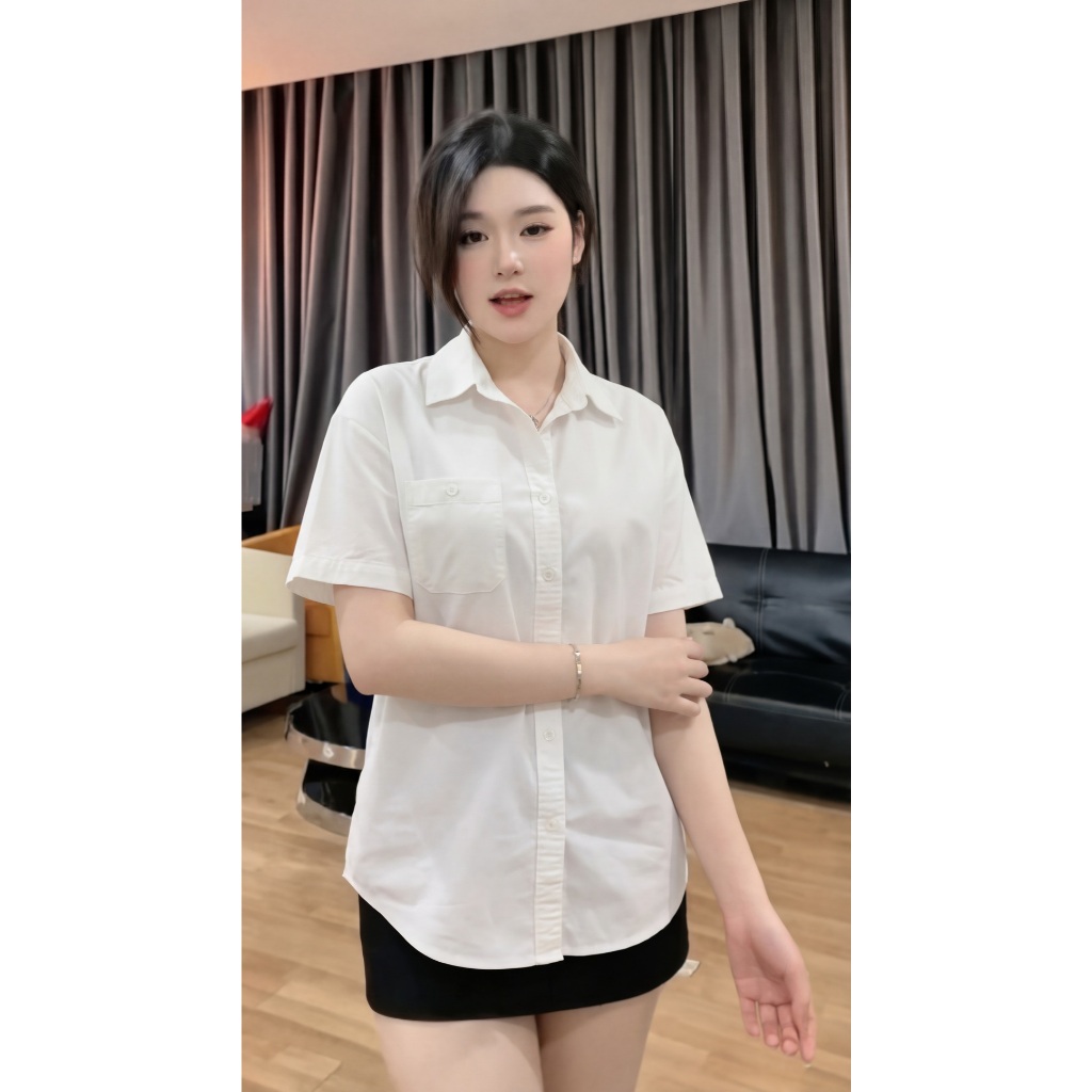 áo sơ mi phong cách trẻ trung,thích hợp đi làm, đi chơi, chất liệu mềm mại thoáng mát E1