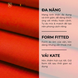 Áo Sơ Mi Nam Vải Kate Cao Cấp Tay Dài Màu Đỏ Cam KURAMAN