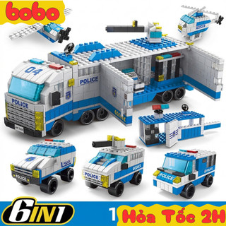 [LeLe Brothers] Đồ chơi thông minh cho bé lắp ráp SWAT CITY cảnh sát cứu hoả may bay tàu chiến mô hình 1000 PCS