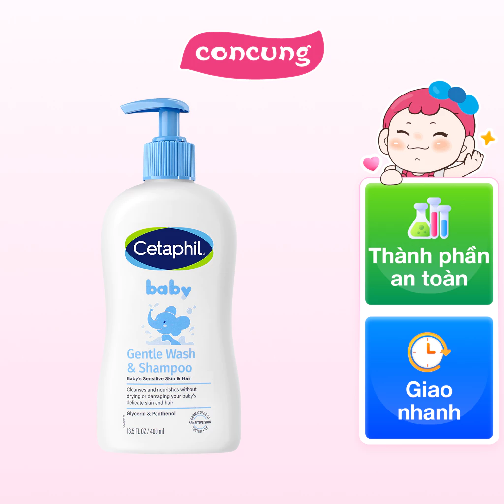 Sữa tắm gội trẻ em Cetaphil Baby Gentle Wash & Shampoo 400ml