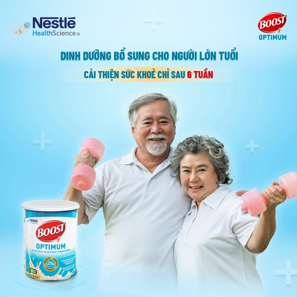 Bộ 2 Sữa Bột NESTLÉ BOOST OPTIMUM Singapore Bổ Sung Dinh Dưỡng Cho Người Lớn Tuổi 400G