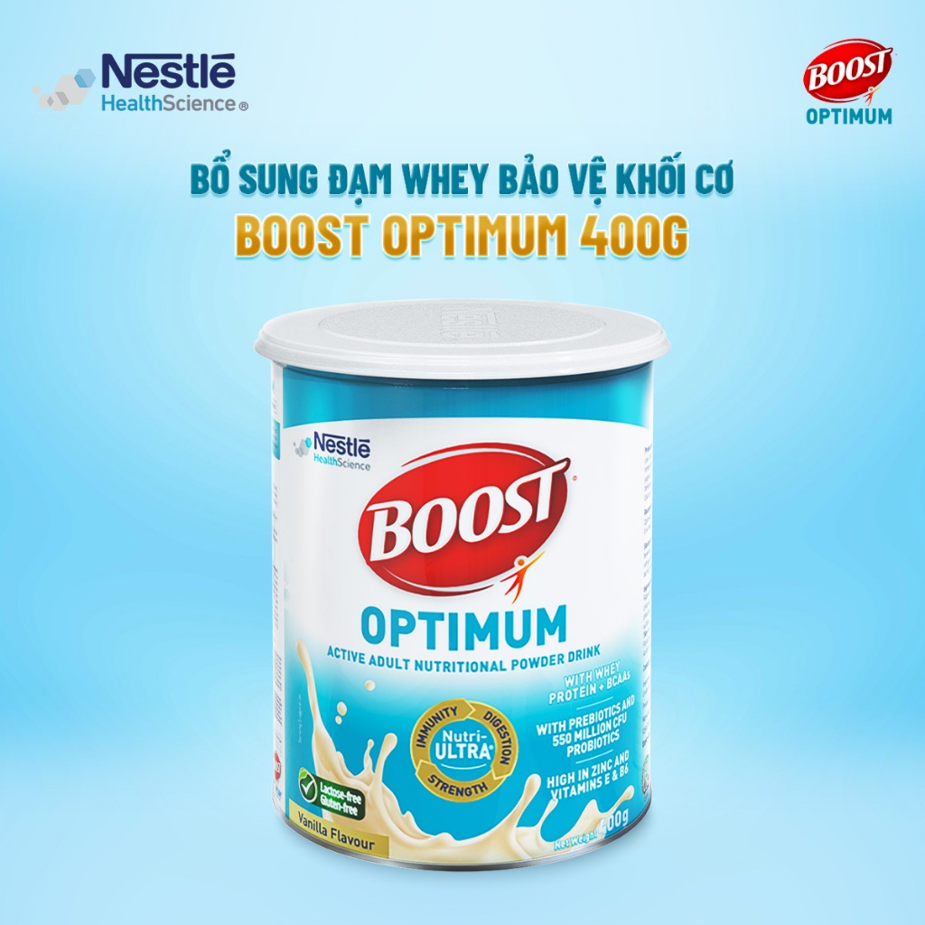 Bộ 2 Sữa Bột NESTLÉ BOOST OPTIMUM Singapore Bổ Sung Dinh Dưỡng Cho Người Lớn Tuổi 400G