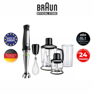 Máy xay cầm tay Braun MQ7045 Sản xuất tại Châu Âu Số 1 thế giới, Công suất 1000w, chống văng độc quyền.