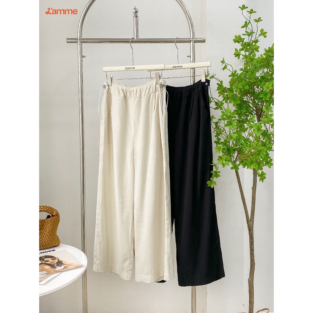 Quần bầu suông ống rộng Uni Pants lưng chun, chất liệu đũi xước Hàn, mát lạnh chống nhăn BY LAMME