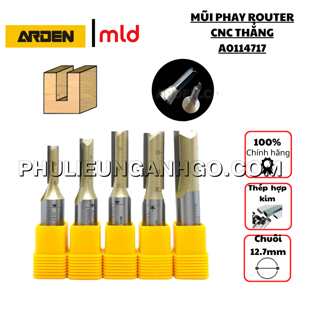 [HCM] [ARDEN] Mũi Phay Router CNC Thẳng 12x8x25 mm – Cốt 12 mm, Mã ...