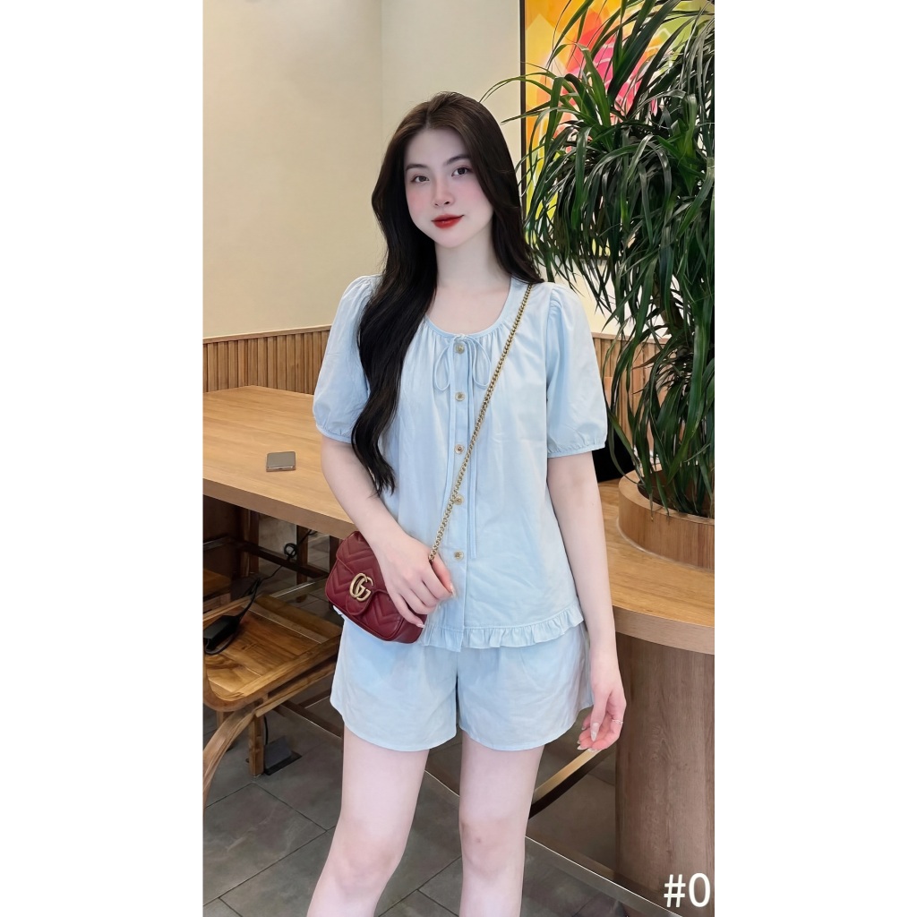 Áo sơ mi thô cổ buộc dây nơ, vạt bèo, chất liệu mềm mại thoáng mát, dễ phối đồ G5