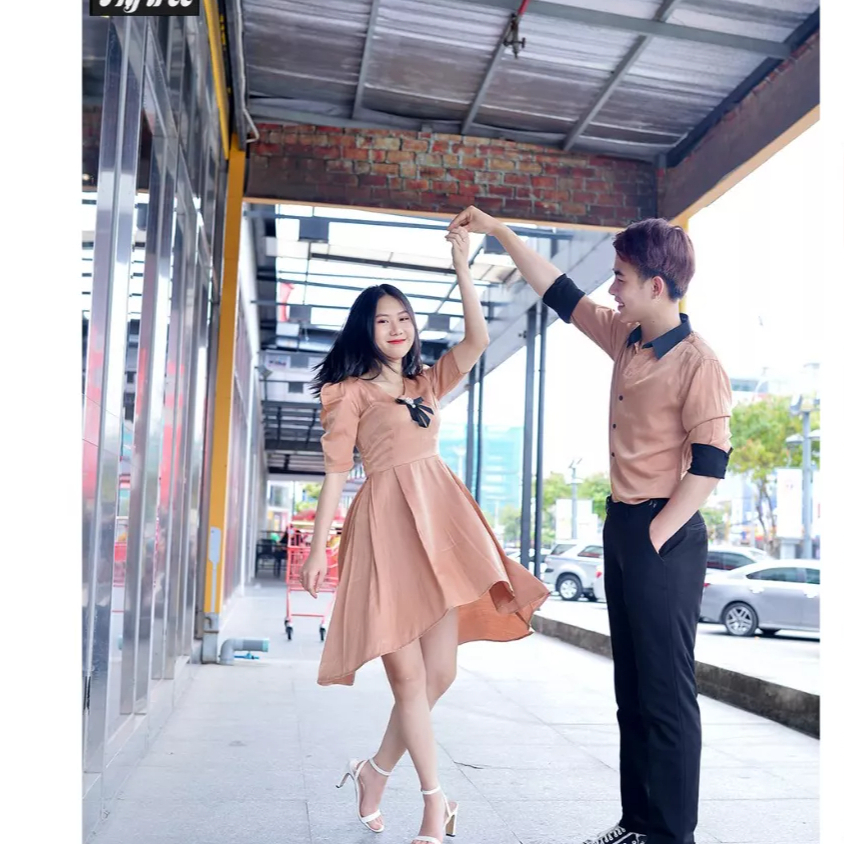 Sơ Mi Váy Đôi Fig Tree Màu Nude Đậm Chất Lụa Satin Cực Sang/ Hàng Có Lỗi Nhỏ Lệnh Màu Chỗ Xếp