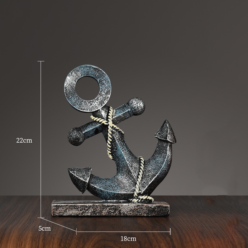 Mô hình thuyền, bánh lái tàu, mũi neo vintage decor nhà cửa
