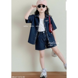 [B&G] Sét jean 3 chi tiết năng động cá tính cho bé gái đi học, đi chơi du lịch mùa hè