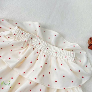 [B&G] Sét váy tầng bồng bềnh kết hợp họa tiết tim nhỏ cực đáng yêu vải mềm mại, thoáng mát