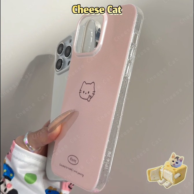 Ốp điện thoại hình chó và mèo đơn giản dễ thương cho iPhone 11 12 13 14 15 16 17 Pro Max 7 Plus Xs Max XR