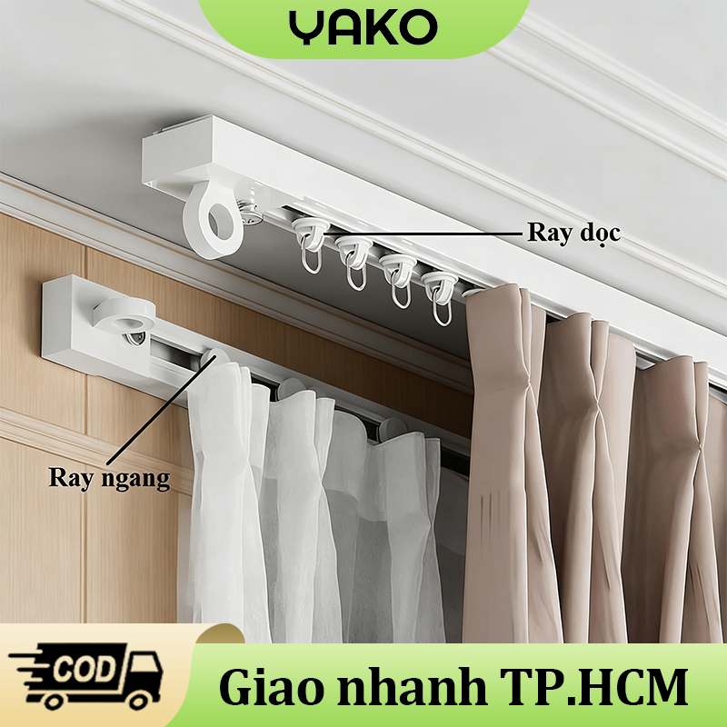 YAKO Thanh treo rèm ray trượt dán tường không cần khoan,ray trượt đa ...