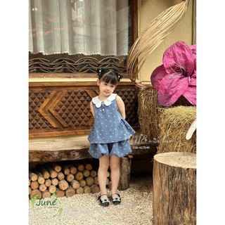 [B&G] Sét bộ Thiết kế áo cổ sen đáng yêu kết hợp quần short cùng họa tiết nhỏ xinh cho bé gái