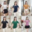 Áo cộc tay gân tăm nữ,co giãn 4 chiều vải mềm mịn,form dáng thanh lịch,màu sắc basic dễ mặc