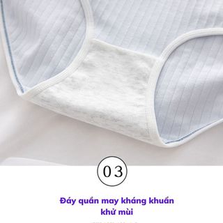 Quần lót nữ cotton gân tăm kháng khuẩn cạp vừa tôn dáng kiểu dáng basic hình thú cute DEVARI L861