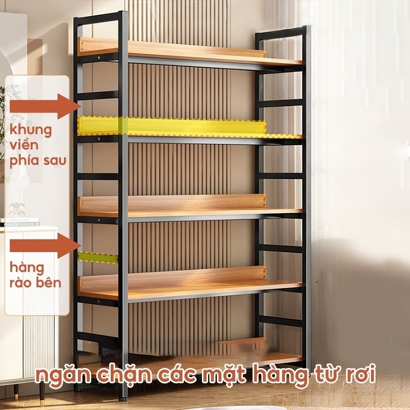 Bali Kệ Sách Sàn Đa Năng Khung Sắt Gỗ MDF Chịu Lực Nhiều Tầng Lắp Ghép Dễ Cho Phòng Khách Văn Phòng | BigBuy360 - bigbuy360.vn