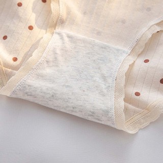 Quần lót cotton kháng khuẩn viền ren xinh xắn họa tiết đáng yêu cạp vừa co giãn linh hoạt DEVRI L120