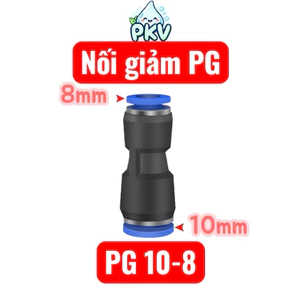 Combo 10 Cút Nối Giảm PG 10-8 (10mm Ra 8mm) – Đầu Nối Ống PU PE PV Khí Nén, Phun Sương, Tưới Nhỏ Giọt