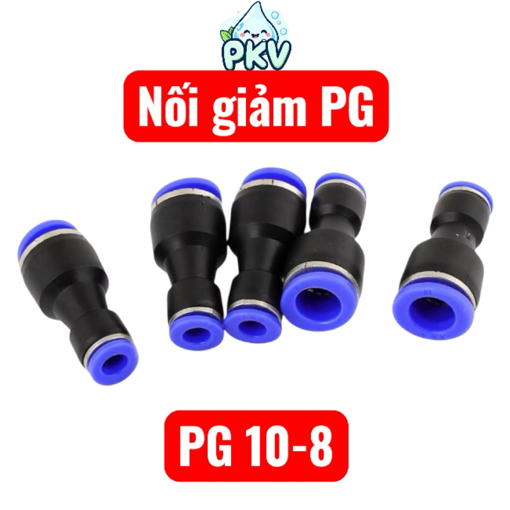[Giá Rẻ] Combo 10 Cút Nối Giảm PG 10-8 (10mm Ra 8mm) – Đầu Nối Ống PU PE PV Khí Nén, Phun Sương, Tưới Nhỏ Giọt