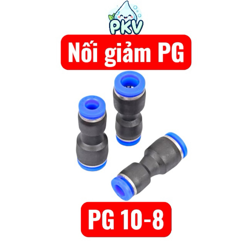 [Giá Rẻ] Combo 10 Cút Nối Giảm PG 10-8 (10mm Ra 8mm) – Đầu Nối Ống PU PE PV Khí Nén, Phun Sương, Tưới Nhỏ Giọt