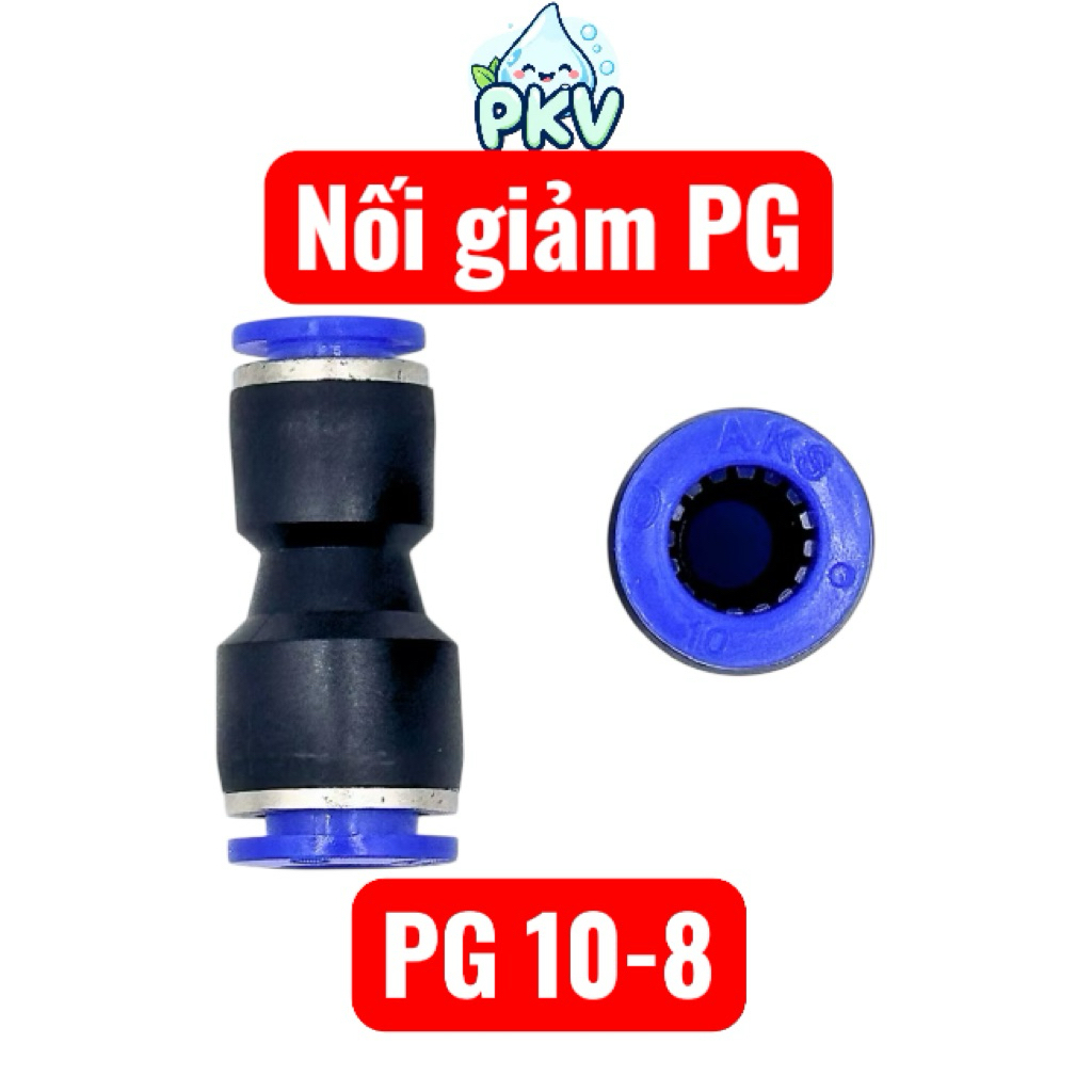 [Giá Rẻ] Combo 10 Cút Nối Giảm PG 10-8 (10mm Ra 8mm) – Đầu Nối Ống PU PE PV Khí Nén, Phun Sương, Tưới Nhỏ Giọt