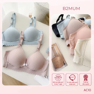 Áo Lót Bầu Mở Cúc Trước Cho Con Ti – Áo Ngực Bầu & Sau Sinh Không Gọng - Co Giãn Mềm Mại, Tặng Móc Nối AC10 B2MUM
