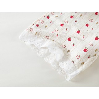 Đồ Bộ Bé Gái, Sét Bộ Bé Gái Thiết Kế Áo Cổ Bèo Kèm Quần Ống Suông Họa Tiết Cherry Chất Liệu Cotton
