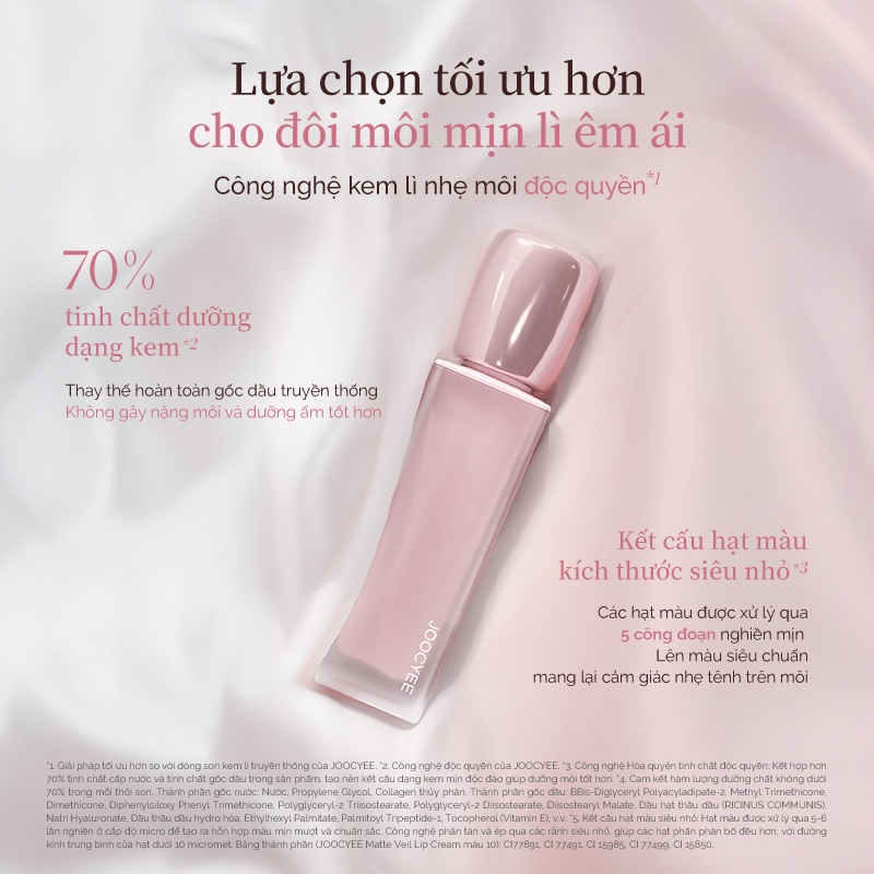 [Mới] Son kem bán lì JOOCYEE Matte Veil Lip Cream 3.0 thời thượng, tôn da, mỏng nhẹ, dưỡng ẩm, lâu trôi, không nặng môi | BigBuy360 - bigbuy360.vn
