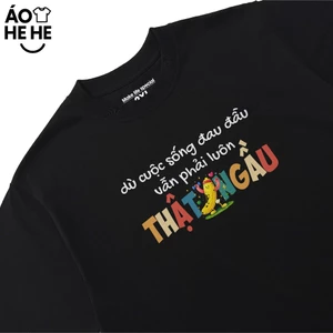 Áo Thun In chữ Hài Hước Đau Đầu Phải Luôn Thật Ngầu, Câu Nói Tích Cực Cuộc Sống Form Rộng Cotton 230gsm