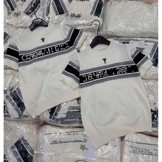 LT - Áo len cổ tròn hình ong thêu chữ ngang ngực, len cotton knit mềm hoạ tiết sang trọng free size 1623