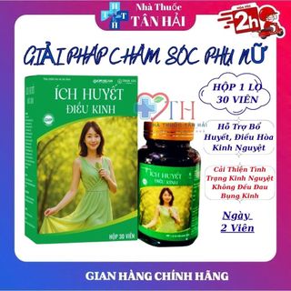 Viên uống Ích Huyết Điều Kinh, ngừa - bổ khí huyết, hỗ trợ điều hoà kinh nguyệt, hộp 30 viên
